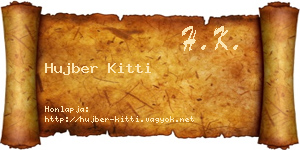 Hujber Kitti névjegykártya